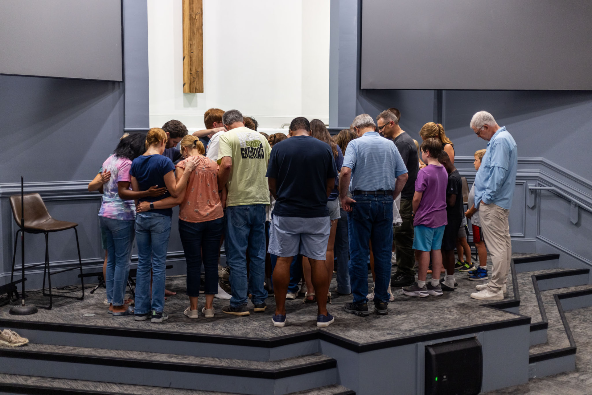 Staff and members of East Cobb Church of Christ talking together